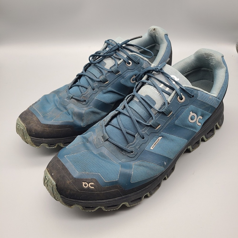 On Cloud Cloudventure Waterproof Shoes Mens 12.5 Blue Trail Running